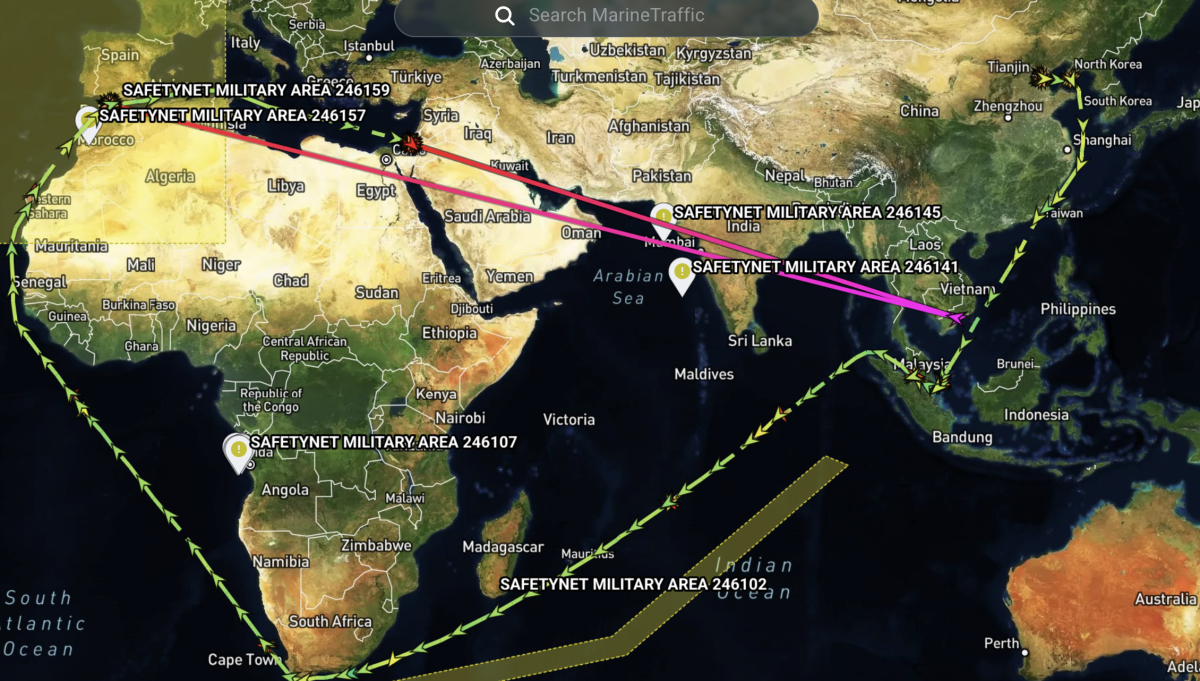 السفينة إيلين أرمونيا عبرت رأس الرجاء الصالح إلى موانئ إسرائيل وليس عبر البحر الأحمر
